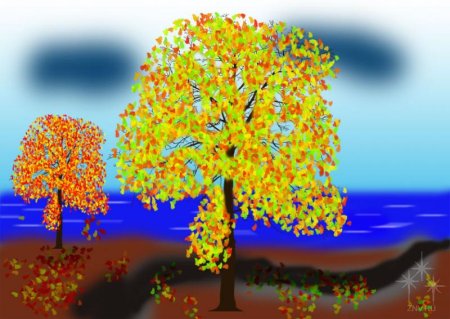 Рисунок в Paint осень