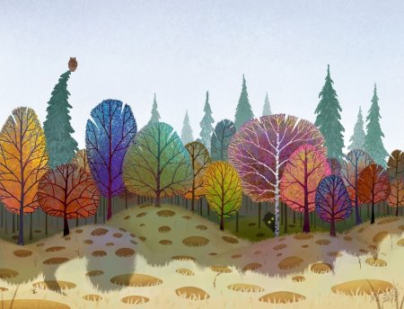 Лес рисунок