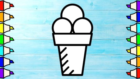 Нарисовать мороженое карандашом