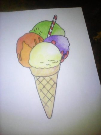 Красивое мороженое рисования лёгкий