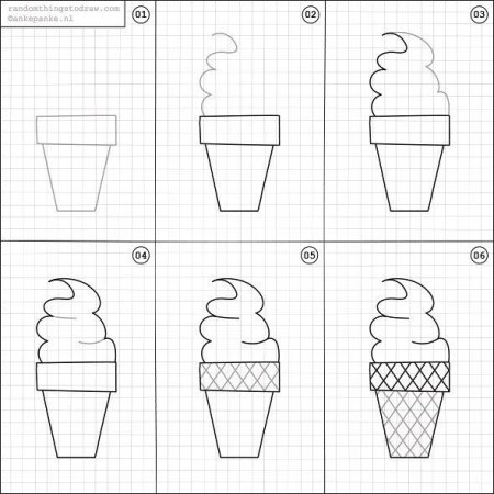 Как нарисовать мороженое поэтапно