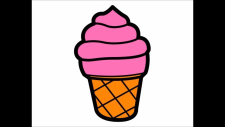 Мороженое нарисованное мультяшное