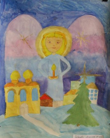 Рождество гуашью