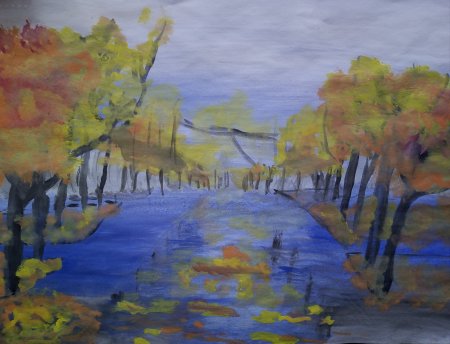 Рисунок осень карандашом