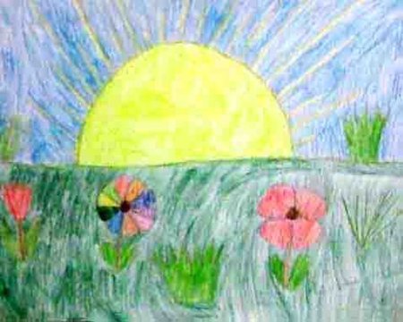 Рисование закат в подготовительной группе