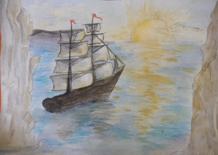 Парус Лермонтов рисунок к стихотворению