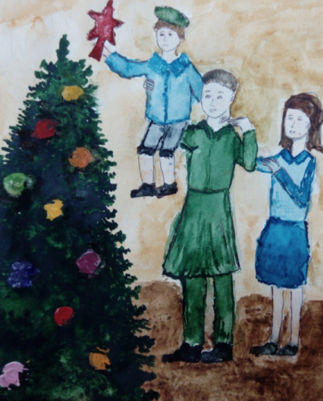Рисунок елка Победы на конкурс