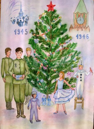 Елка Победы рисунок детский на конкурс