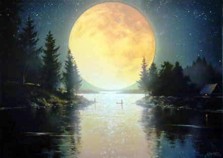 Виктор Юшкевич художник картины Лунная ночь