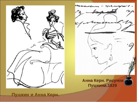 Анна Керн рисунок Пушкина 1829