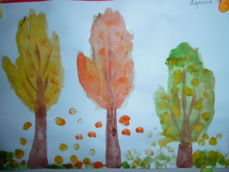 Рисование осенний лес в старшей группе