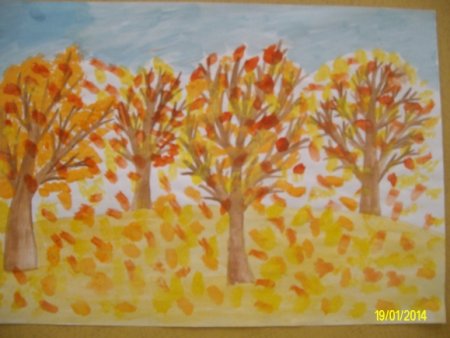 Коллективное рисование осень