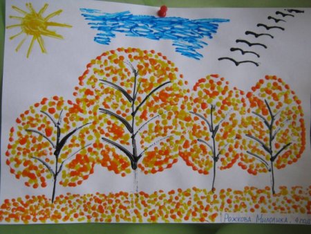Рисование осеннее дерево подготовительная группа