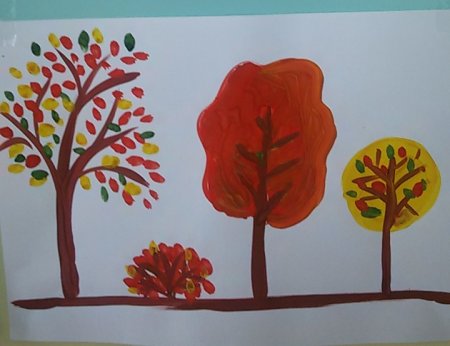 Рисование в младшей группе осень