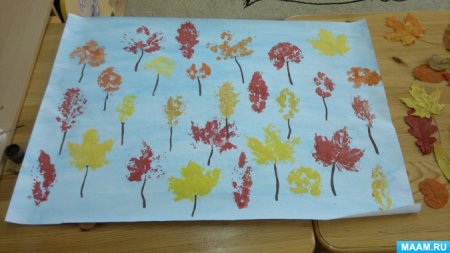 Рисование Золотая осень старшая группа