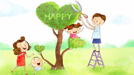 Силуэты на тему семья