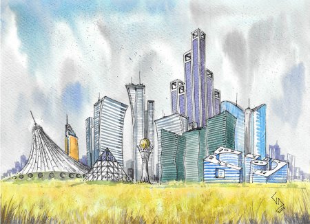 Будущее рисунок акварелью