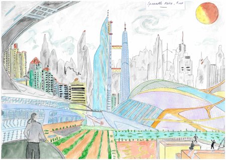 Рисунок на тему город будущего