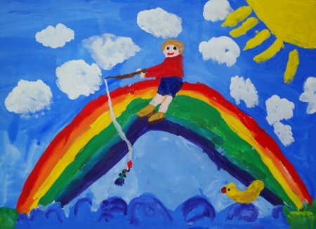 Рисунки детей на тему Радуга