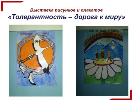 Выставка рисунков толерантность