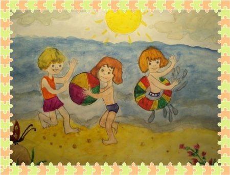 Лето раскраска для детей