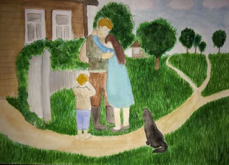 Встреча после войны рисунки