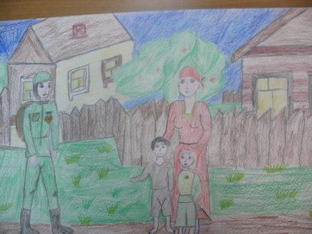 Рисунок Возвращение солдата с войны