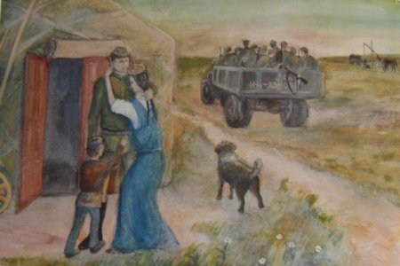 Солдат уходит на войну живопись