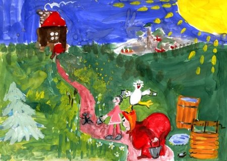 Рисунок к сказке у страха глаза велики 2 класс