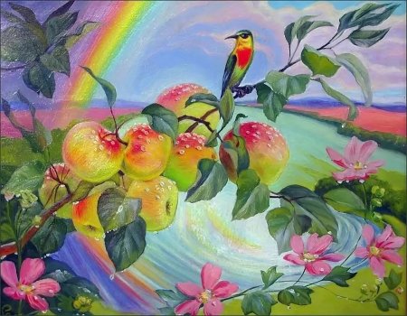 Райский сад с яблонями