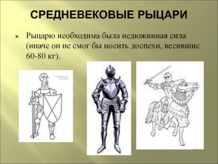 Описание рыцаря средневековья