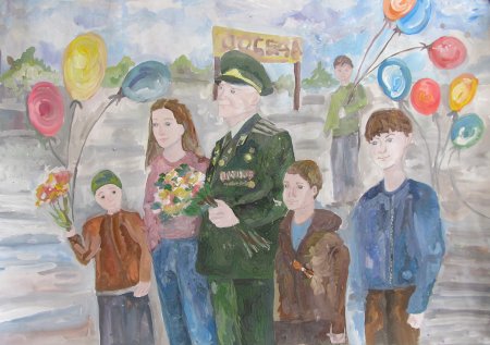 Празднование дня Победы рисунок