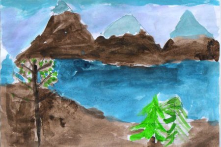 Байкал рисунок детский