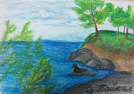 Детские рисунки озера Байкал