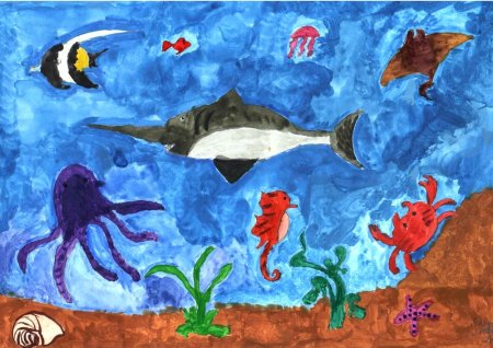 Рисование морские обитатели