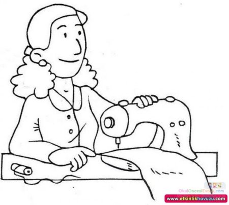 Швея раскраска для детей