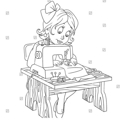 Швея раскраска для детей