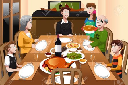 Семья ужин мультяшная