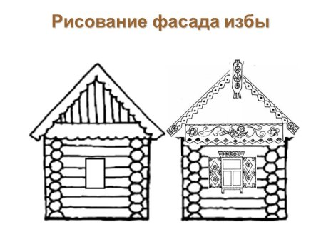 Рисование русской избы