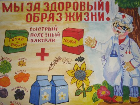 Плакат здорового питания овощи и фрукты