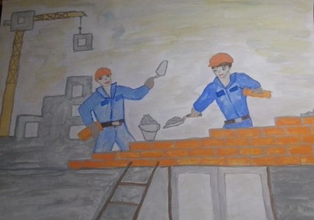 Рисунок на тему Строитель