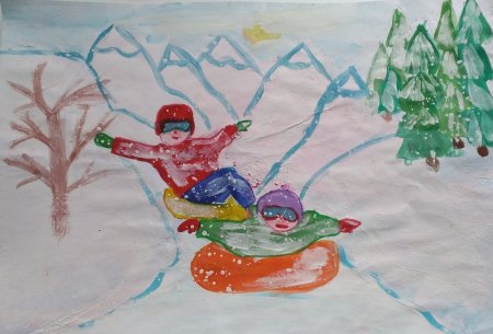 Рисунок на тему зимние забавы