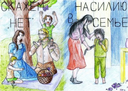 Рисунки на тему насилие в семье