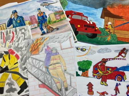 Детские рисунки ко Дню МЧС