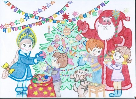 Новый год праздник рисунок