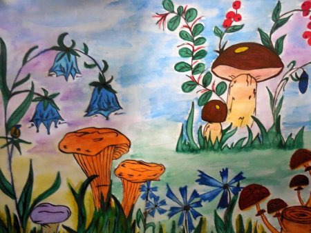 Рисование с детьми грибы