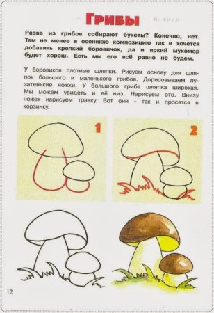 Уроки рисования грибы
