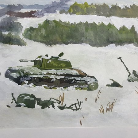 Рисунок посвященный Сталинградской битва дом Павлова