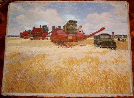 Картина в.м. Каратая «уборка урожая»