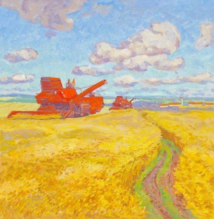 Уборка урожая рисование